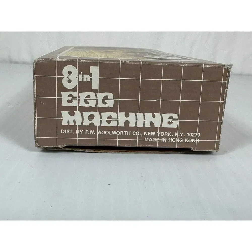 Vtg Yellow 3 In 1 Egg Machine Wedge Slicer Rosette Hong Kong Never‎ Used MCM